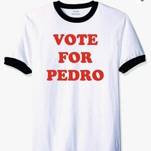 Vote for Pedro Shirt Ringer Tee Napoleon Dynamite (Misses) SMALL/UNISEX BNWT